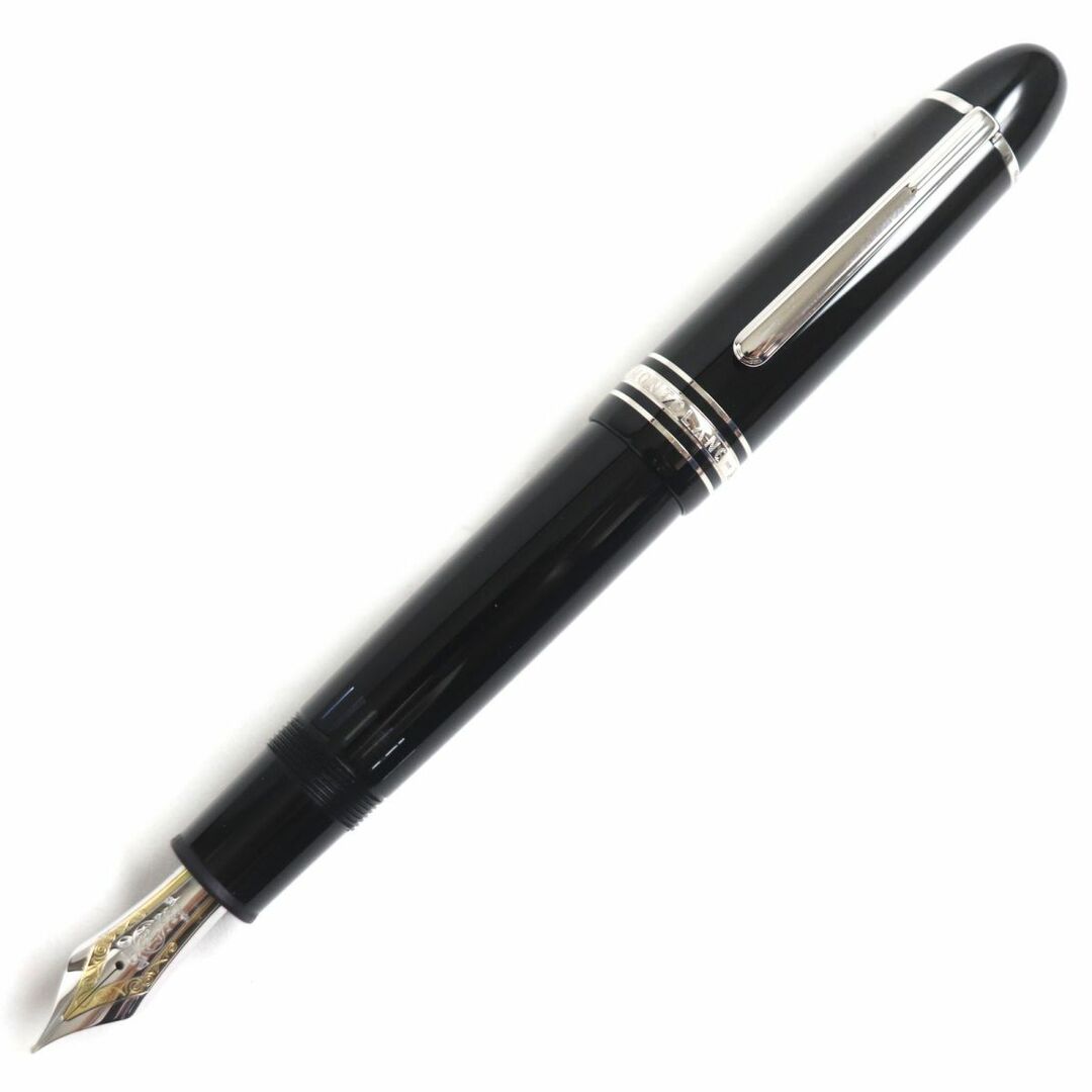 極美品▼MONTBLANC モンブラン マイスターシュテュック No.149 ホワイトスター ペン先18K 万年筆 ブラック×シルバー Mニブ ケース付き