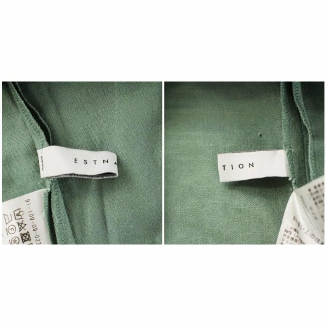 ESTNATION(エストネーション)のESTNATION タイトスカート ロング 無地 スリット リネン 36 S 緑 レディースのスカート(ロングスカート)の商品写真