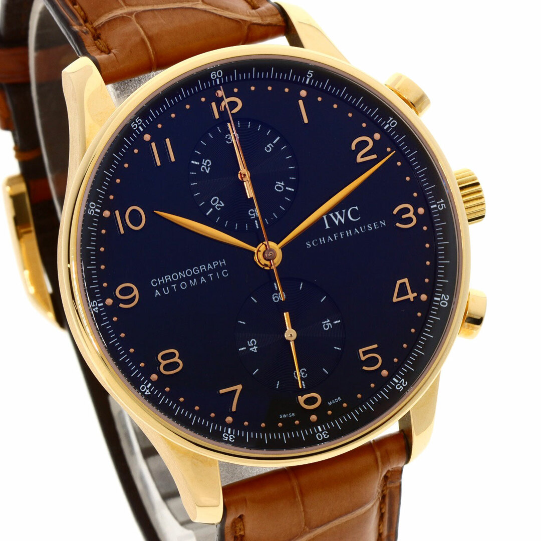 IWC(インターナショナルウォッチカンパニー)のIWC IW371415 ポルトギーゼ メーカーコンプリート 腕時計 K18PG 革 メンズ メンズの時計(腕時計(アナログ))の商品写真