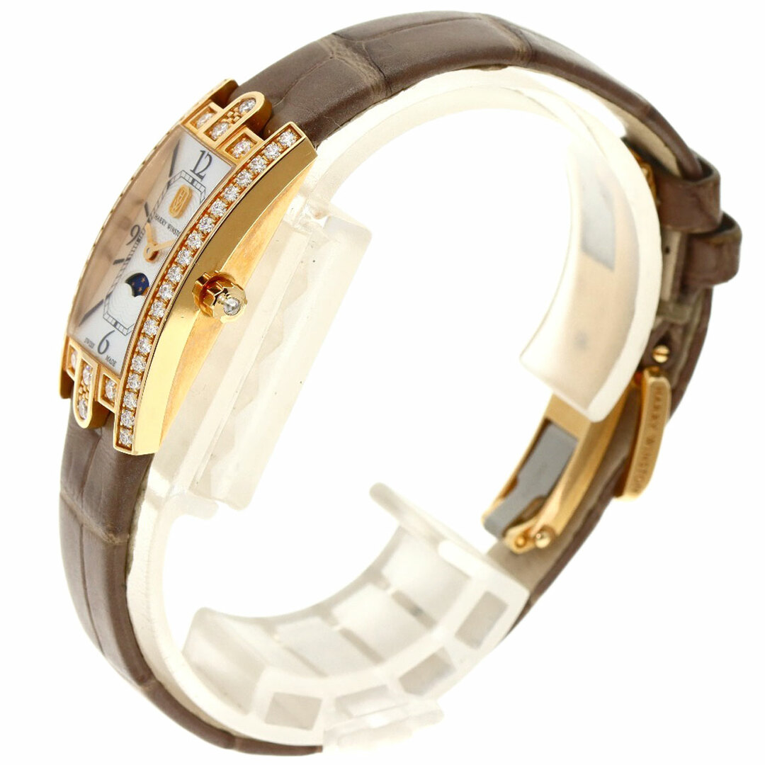 HARRY WINSTON AVCQMP16RR001 アヴェニュー Cミニ ムーンフェイズ 腕時計 K18PG アリゲーター レディース 2