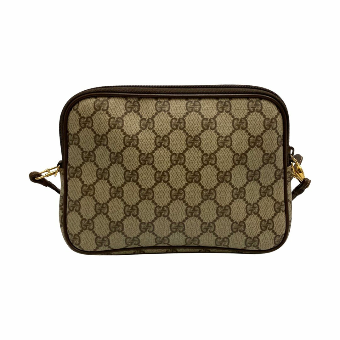 極 美品 GUCCI オールドグッチ グッチ ヴィンテージ GG ロゴ 金具 レザー 本革 ミニ ショルダーバッグ ポシェット ブラウン 37133