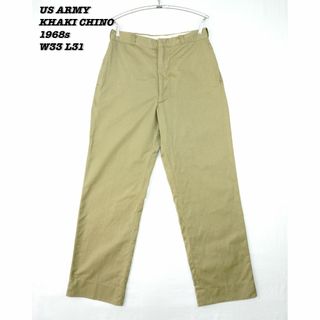 ミリタリー(MILITARY)のUS ARMY KHAKI CHINO TROUSERS 1968s W33(チノパン)