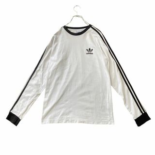 アディダス(adidas)の2960 美品✨adidas ロングTシャツ ホワイト✕ブラック M(Tシャツ/カットソー(七分/長袖))