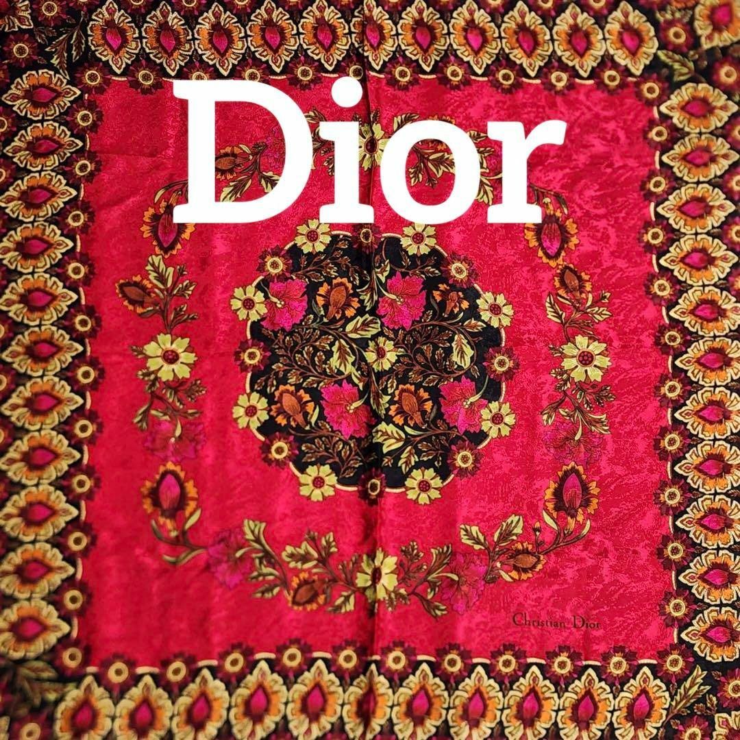 Christian Dior - 新品同様 ☆Dior☆ スカーフ 大判 花柄 シルク100