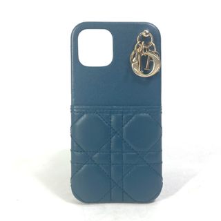 クリスチャンディオール(Christian Dior)のクリスチャンディオール Christian Dior カナージュ レディディオール LADY DIOR iPhone12/12Pro iPhoneケース レザー ネイビー(iPhoneケース)