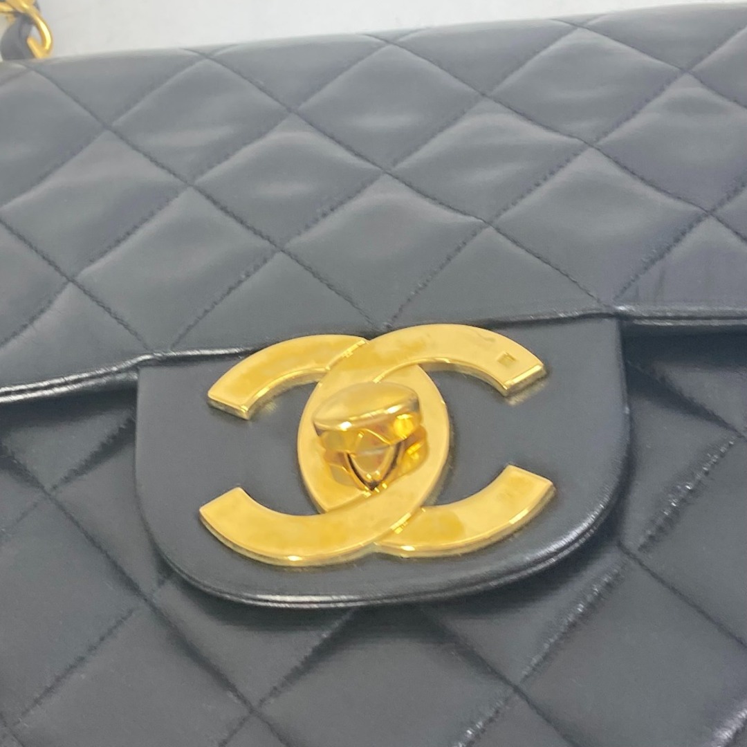 シャネル CHANEL デカマトラッセ 34 A01094 CC ココマーク ヴィンテージ 肩掛け Wチェーンバッグ ショルダーバッグ ラムスキン ブラック 5