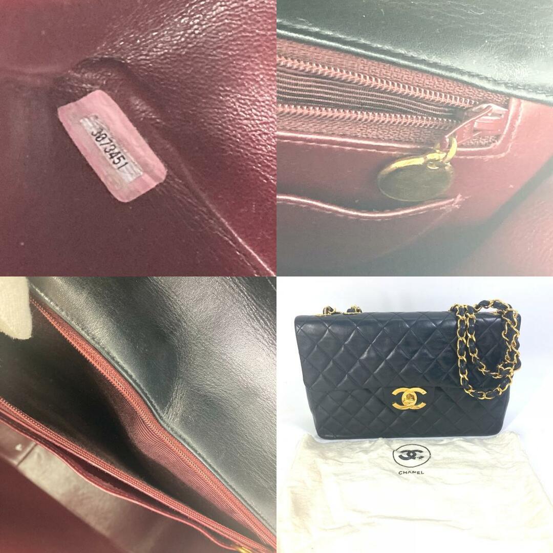 シャネル CHANEL デカマトラッセ 34 A01094 CC ココマーク ヴィンテージ 肩掛け Wチェーンバッグ ショルダーバッグ ラムスキン ブラック 9