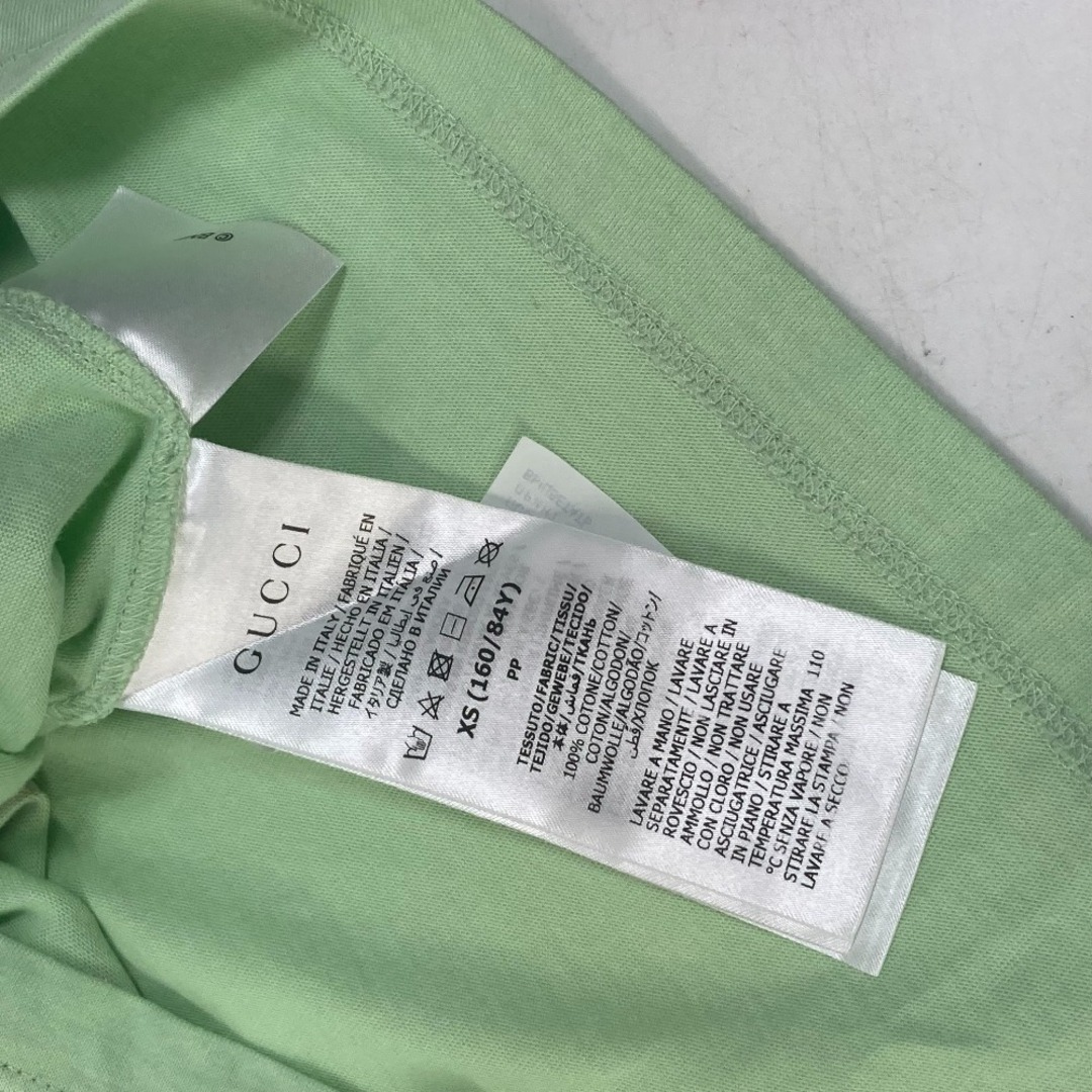 Gucci(グッチ)のグッチ GUCCI ばなにゃ 615044 アパレル トップス 半袖Ｔシャツ コットン グリーン 美品 レディースのトップス(Tシャツ(半袖/袖なし))の商品写真