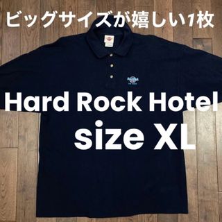 ハードロックカフェ(Hard Rock CAFE)のHard Rock HotelハードロックホテルCafeカフェポロシャツ刺繍ロゴ(ポロシャツ)