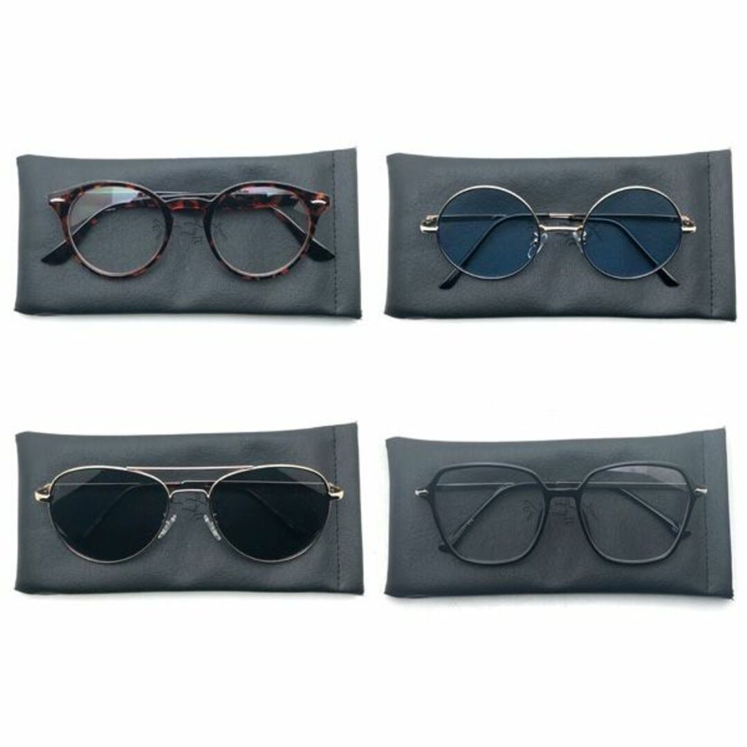 メガネケース 白 ホワイト 眼鏡サングラス収納携帯ソフトケース軽量スリム レディースのファッション小物(サングラス/メガネ)の商品写真