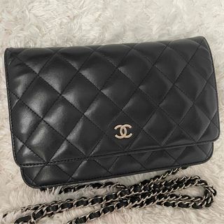 シャネル(CHANEL)のシャネル　チェーンウォレット　ミニショルダーバッグ　ブラック　シルバー金具(ショルダーバッグ)