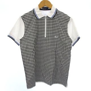 フレッドペリー(FRED PERRY)のフレッドペリー ポロシャツ ハーフジップ ギンガムチェック 切替 白 黒 S(ポロシャツ)