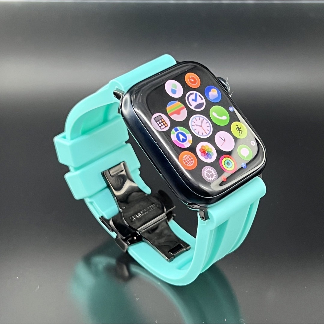 Apple Watch - ティファニーブルー 極太ラバーベルト アップルウォッチ ...