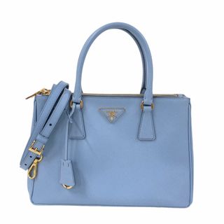 美品 PRADA プラダ レザー 2WAY トートバッグ ハンドバッグ 青系