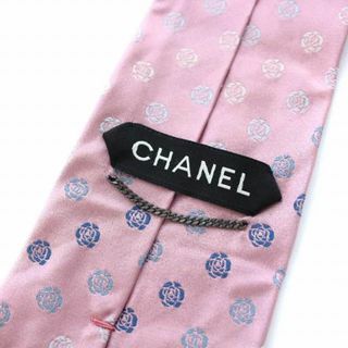 シャネル CHANEL ネクタイ シルク100％ 赤 ピンク系 マルチカラー