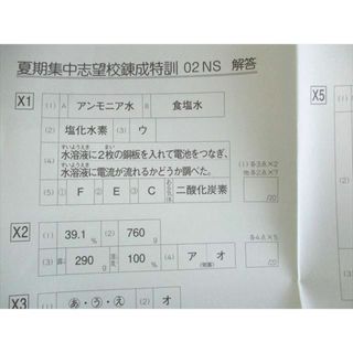 VA11-107 SAPIX 小6 フェリスコース 算数 夏期集中志望校錬成特訓 NaFE-01〜05-1 テスト計5回分 2022 10s2D