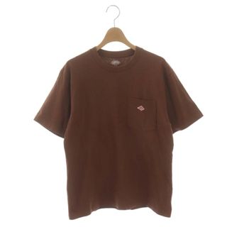 ダントン(DANTON)のダントン 半袖Tシャツ カットソー ロゴワッペン 38 茶色 赤 白(Tシャツ(半袖/袖なし))