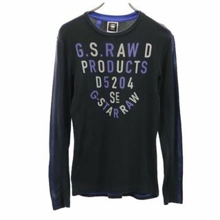 ジースター(G-STAR RAW)のジースターロウ プリント 長袖 Tシャツ S ブラック系 G-STAR RAW ロゴ ロンT メンズ 【中古】  【230804】(Tシャツ/カットソー(半袖/袖なし))