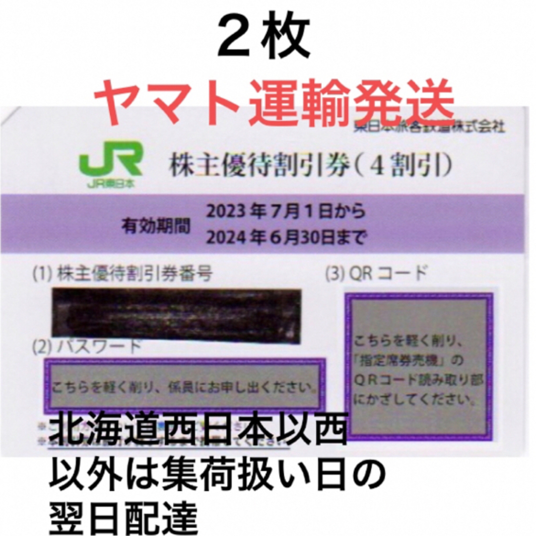 JR東日本株主優待割引券2枚