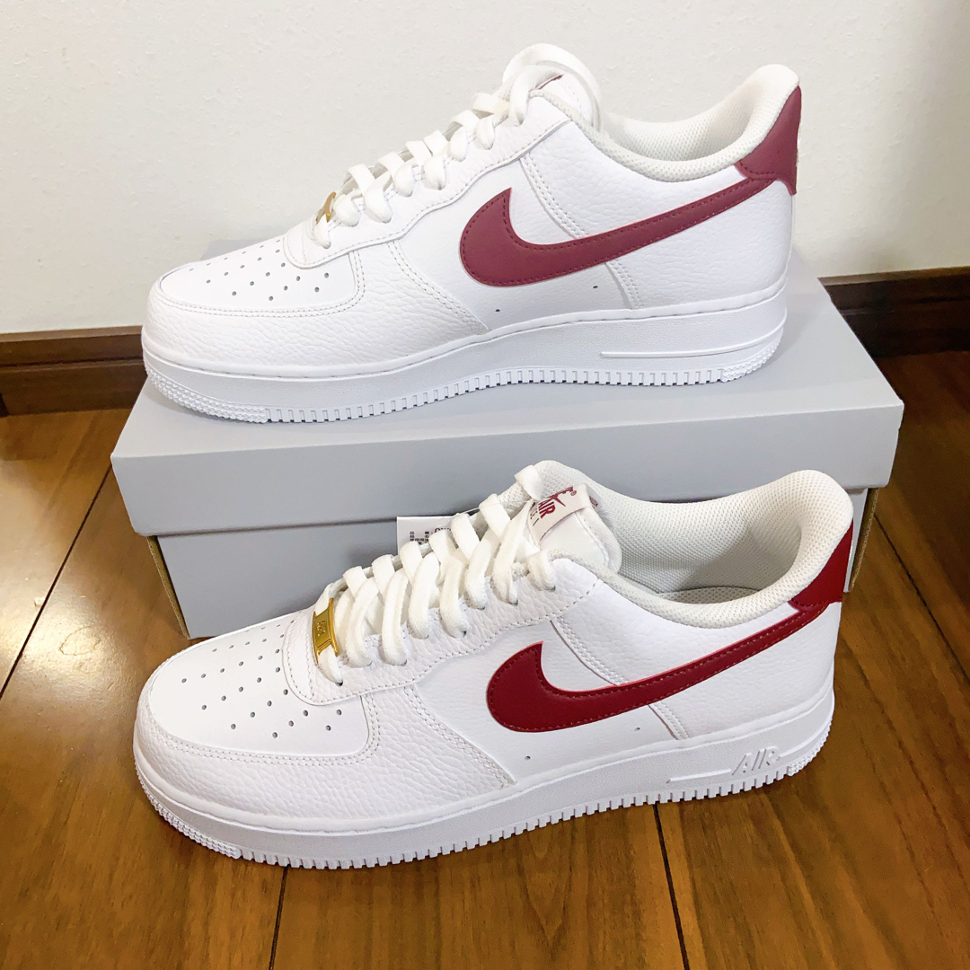 新品 NIKE ナイキ エアフォース1 ホワイト チームレッド 赤  27㎝