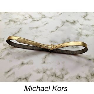 マイケルコース(Michael Kors)の一回短時間使用 import LA直輸入 マイケルコース 裏ロゴマーク金色ベルト(ベルト)