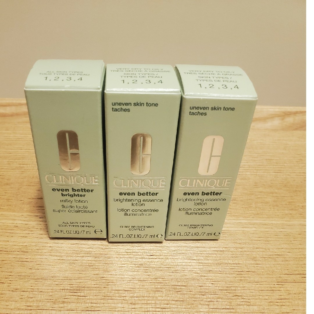 CLINIQUE 新品未使用 クリニーク イーブンベター ブライトエッセンスローション他の通販 by ガーベラ クリニーク イーブンベターブライトエッセンスローション ミニサンプル 4個セット