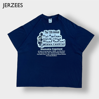 ジャージーズ(JERZEES)の【JERZEES】2X 音楽フェス Tシャツ バックプリント ロゴ ブルース(Tシャツ/カットソー(半袖/袖なし))