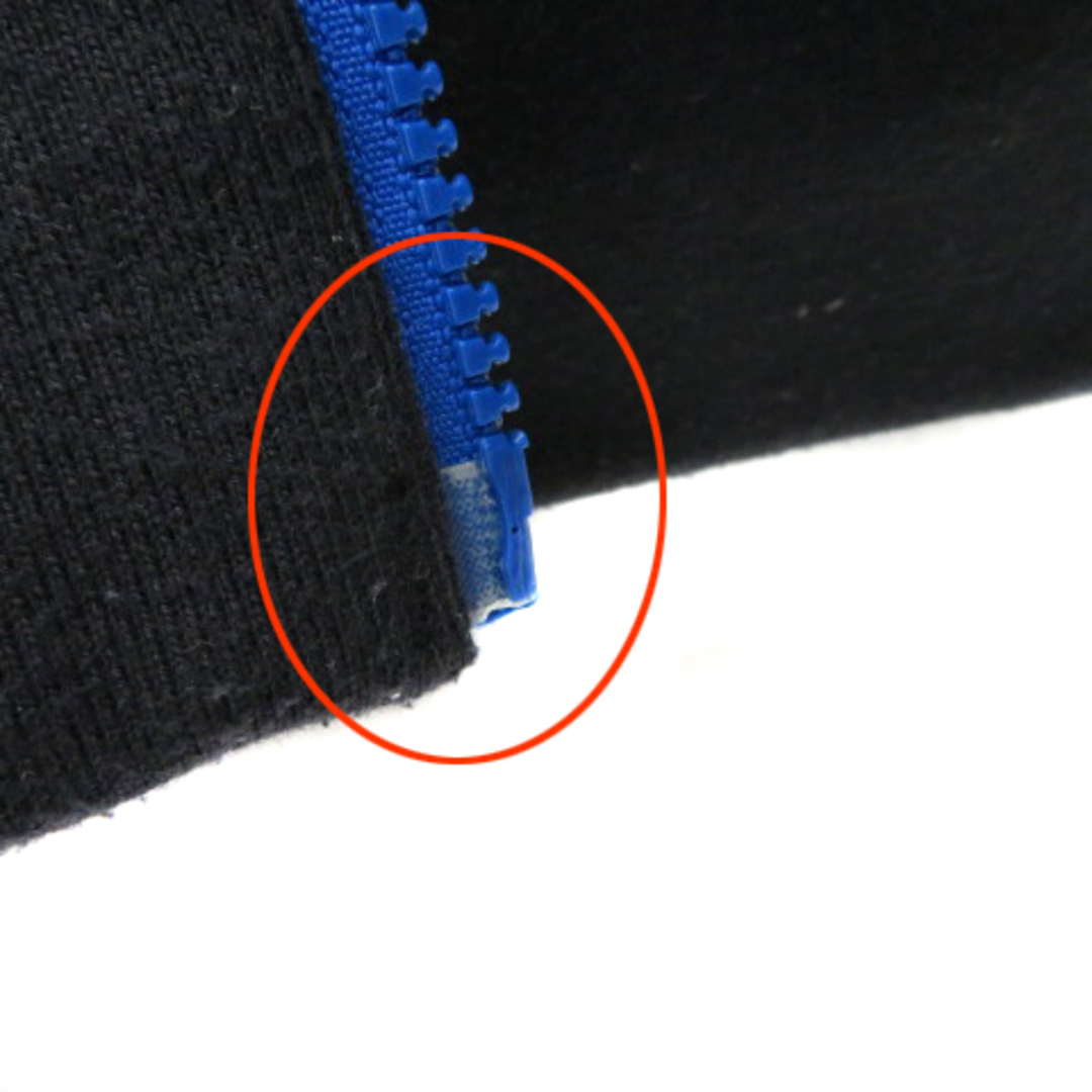 adidas(アディダス)のアディダス 中綿ジャケット ジップアップ フード付き ロゴプリント M 黒 青 メンズのジャケット/アウター(その他)の商品写真