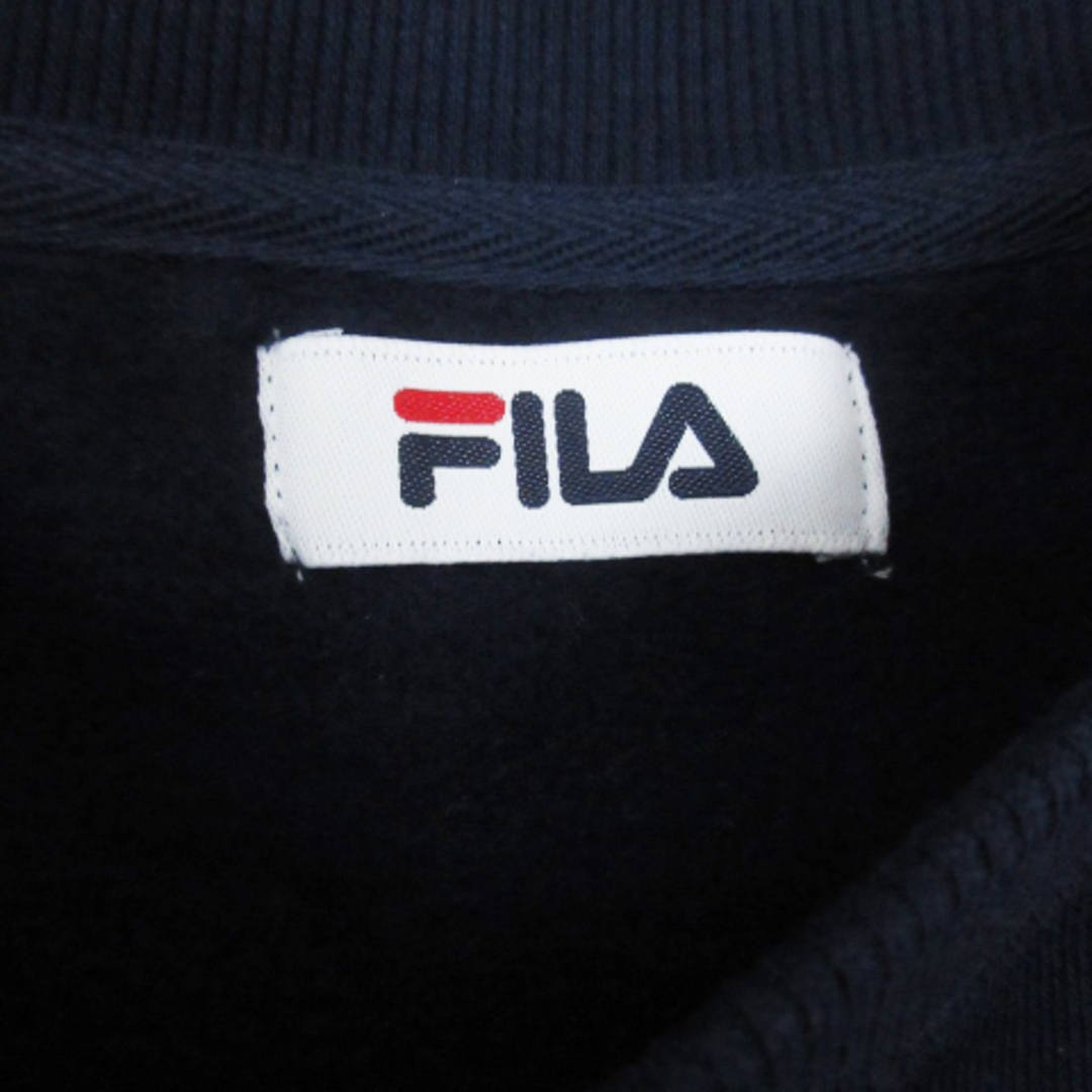 FILA(フィラ)のフィラ トレーナー スウェット 長袖 ラウンドネック 裏起毛 ロゴ L 紺 白 メンズのトップス(その他)の商品写真