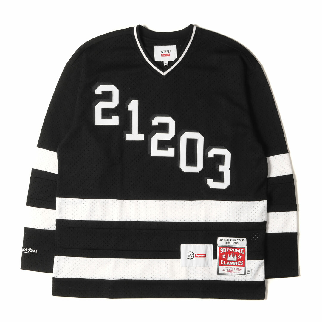 Supreme シュプリーム 21AW WTAPS Mitchell & Ness メッシュ ホッケー ジャージ Hockey Jersey ブラック 黒 トップス カットソー 長袖 【メンズ】