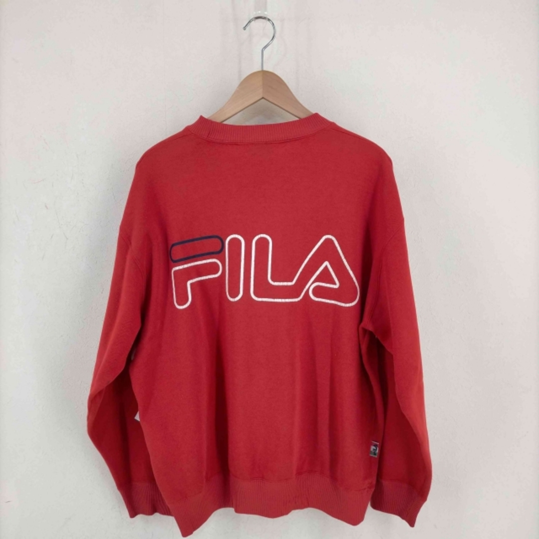 FILA(フィラ) ロゴ刺繍 バックプリント クルーネックスウェット メンズ