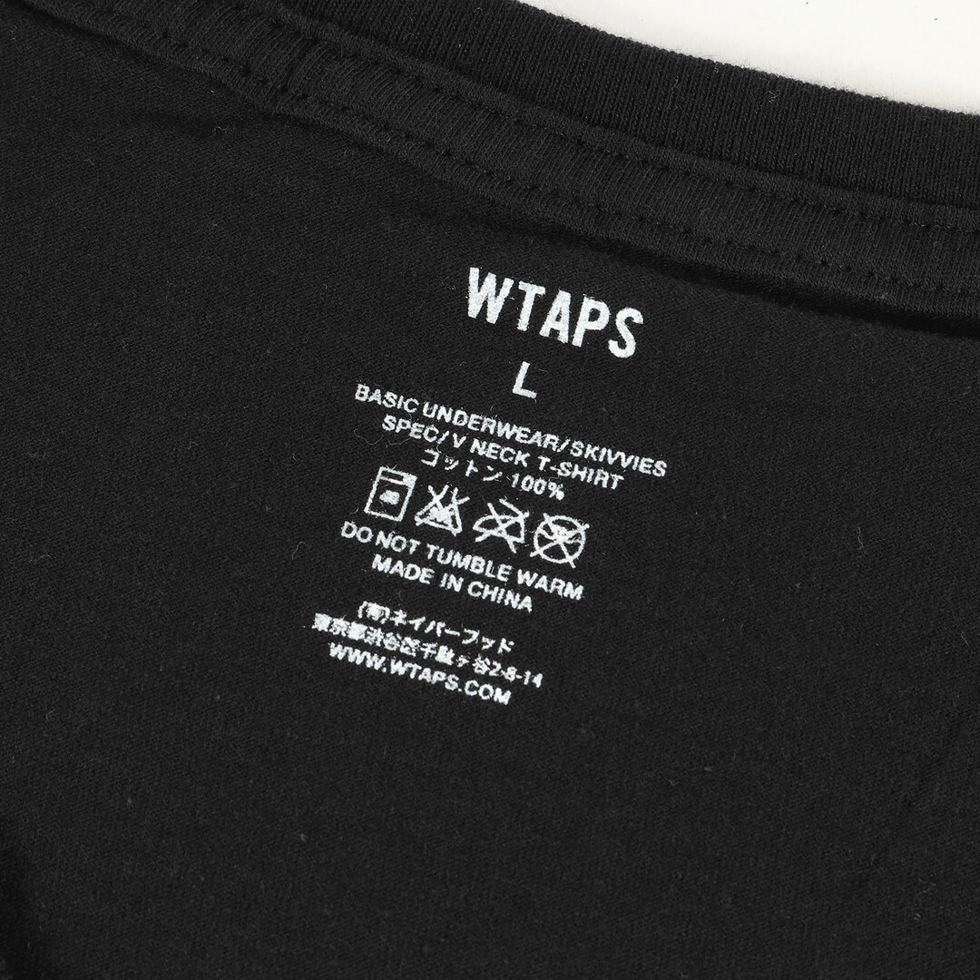 WTAPS ダブルタップス Tシャツ サイズ:L プレーン Vネック Tシャツ 4枚セット SKIVVIES. TEE 18AW ブラック グレー  トップス カットソー 半袖 【メンズ】