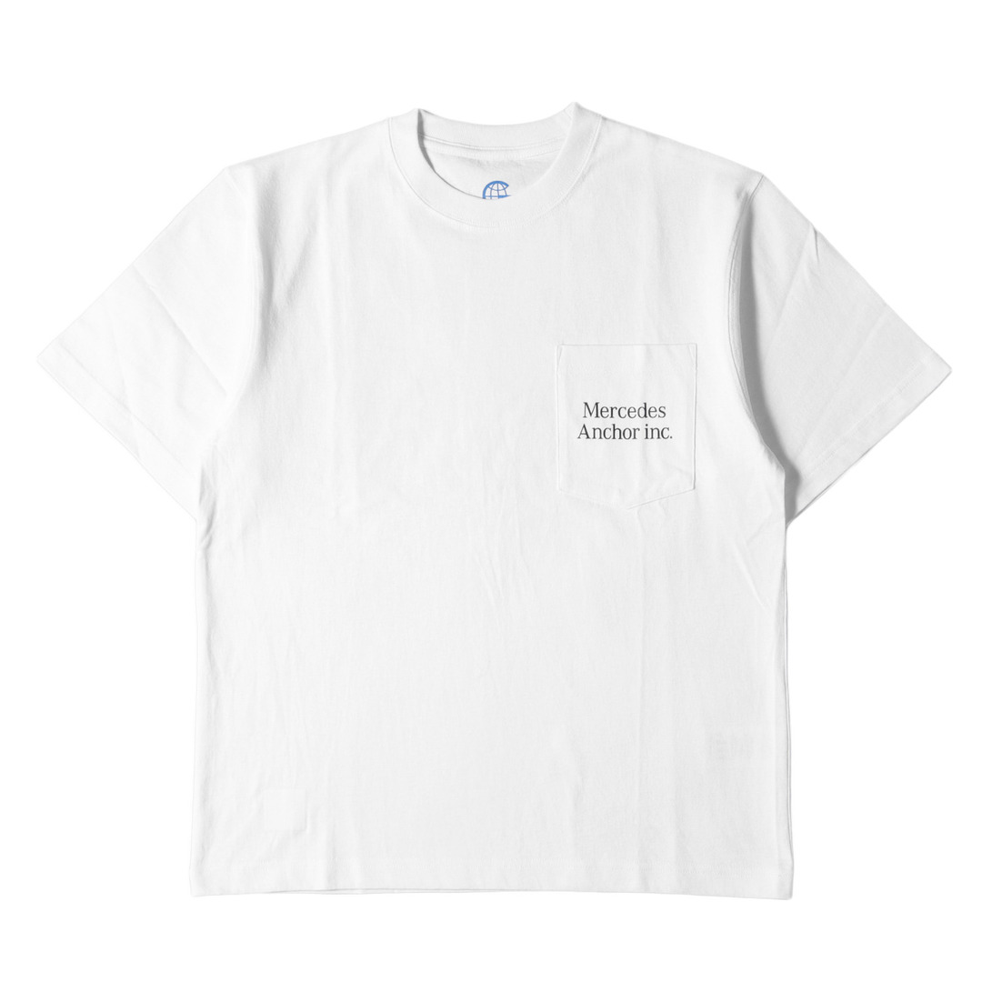MERCEDES ANCHOR INC メルセデスアンカーインク Tシャツ サイズ:S 23SS ブランドロゴ ポケット クルーネック 半袖 Tシャツ ホワイト 白 トップス カットソー 【メンズ】