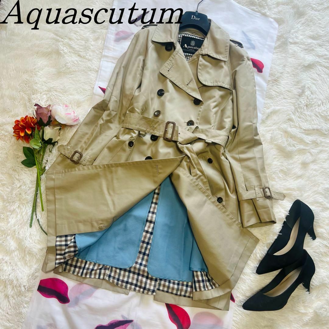 美品】Aquascutum ライナー付きトレンチコート ベージュ 6 S-