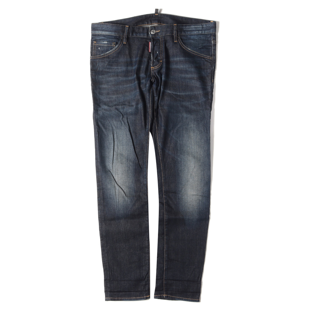 DSQUARED2 ディースクエアード デニムパンツ サイズ:50 USED加工 ローライズ ストレッチ スリム スキニー デニム パンツ Clement Jean S74LA0636 S30330 14AW クレメント インディゴ イタリア製 ブランド ボトムス ジーンズ ジーパン