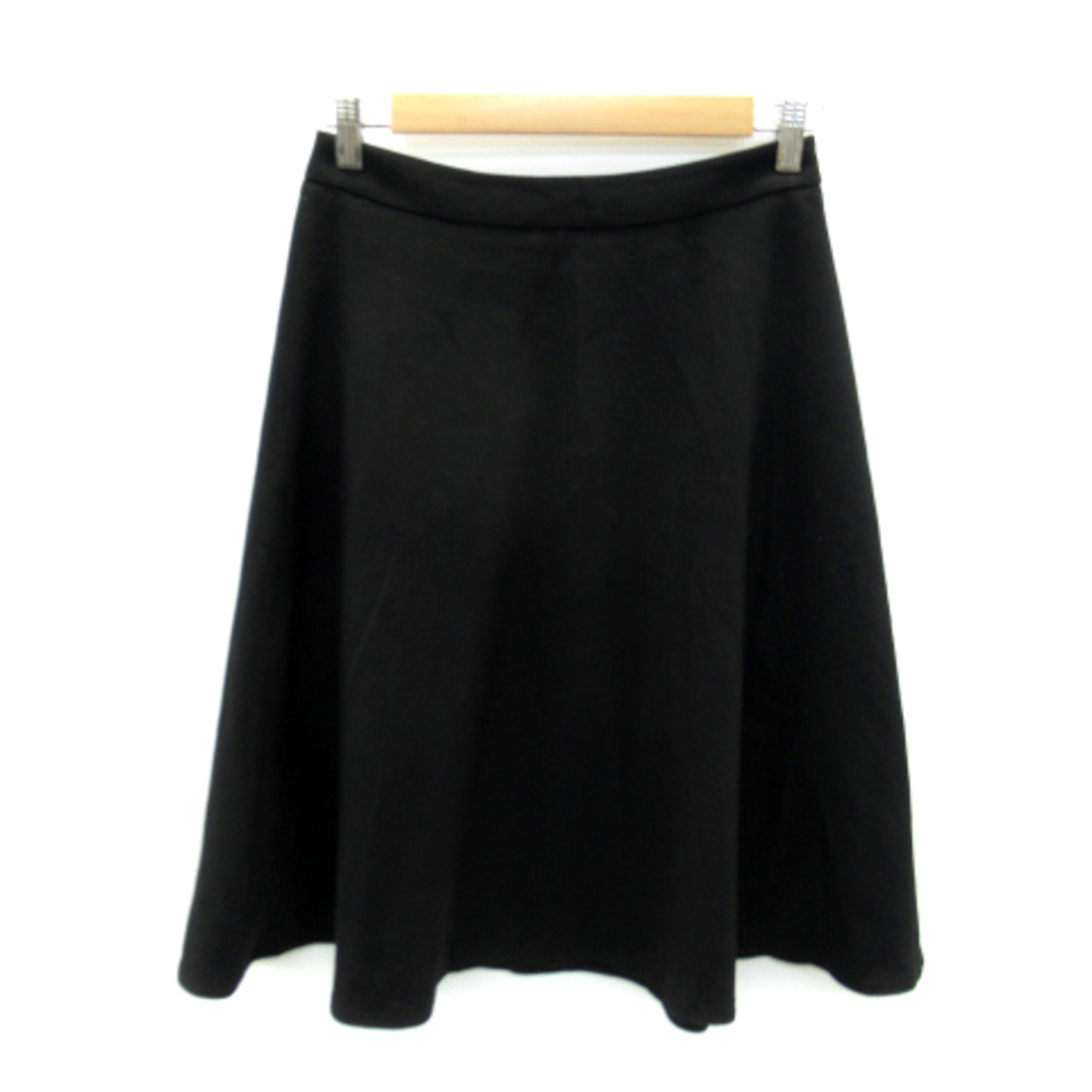INDIVI(インディヴィ)のインディヴィ INDIVI フレアスカート ミモレ丈 無地 38 黒 ブラック レディースのスカート(ひざ丈スカート)の商品写真
