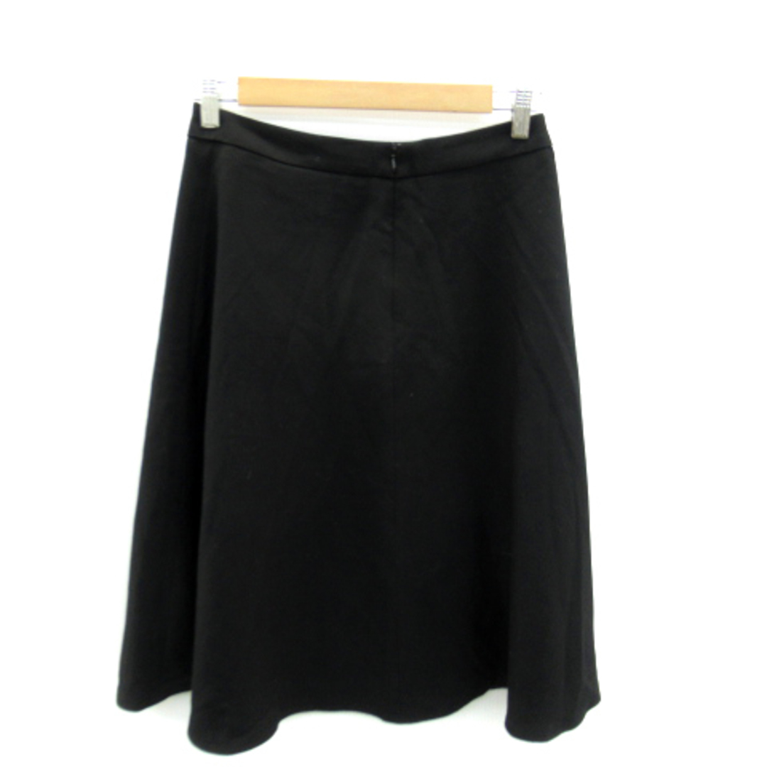 INDIVI(インディヴィ)のインディヴィ INDIVI フレアスカート ミモレ丈 無地 38 黒 ブラック レディースのスカート(ひざ丈スカート)の商品写真