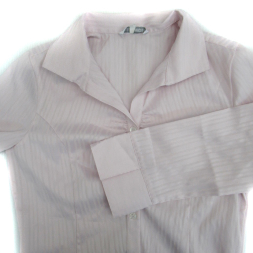 ナラカミーチェ シャツ ブラウス スキッパーカラー ストライプ柄 0 ピンク レディースのトップス(シャツ/ブラウス(長袖/七分))の商品写真