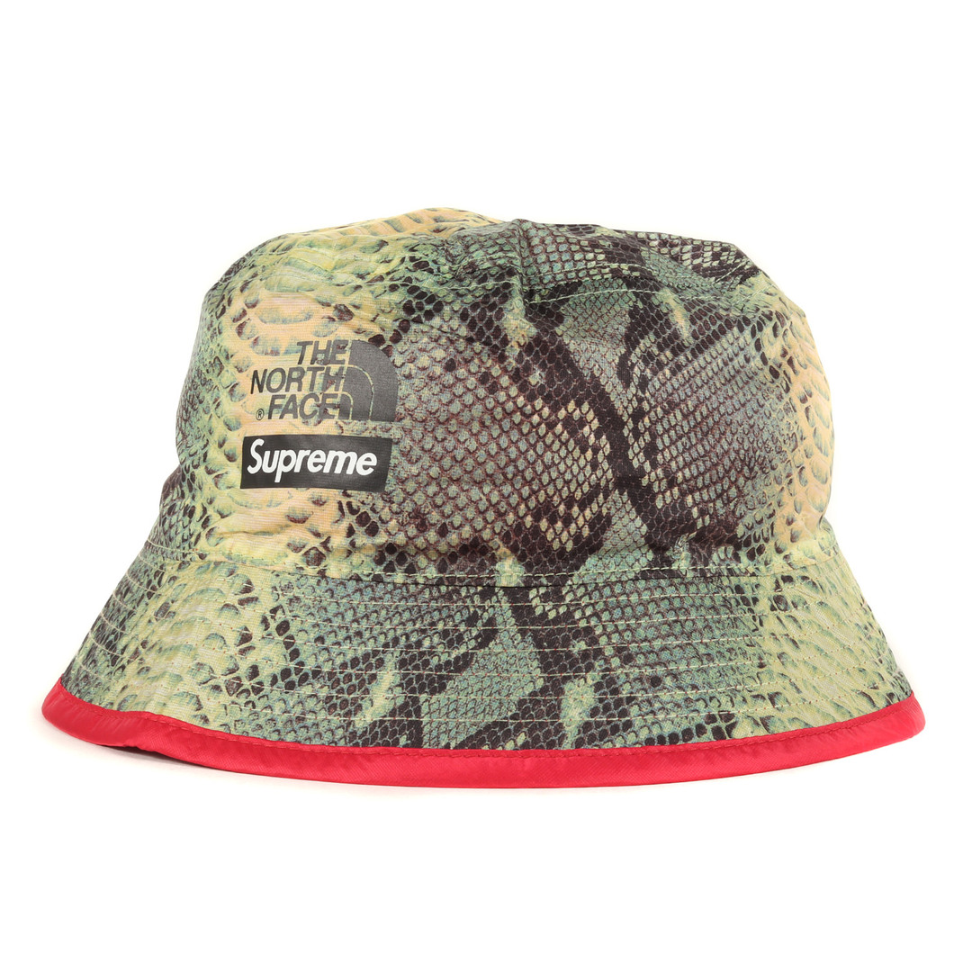 Supreme シュプリーム ハット サイズ:M THE NORTH FACE ノースフェイス スネーク 柄 クラッシャーハット Snakeskin  Packable Reversible Crusher 18SS グリーン レッド 帽子 コラボ 【メンズ】 | フリマアプリ ラクマ