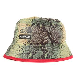 シュプリーム(Supreme)のSupreme シュプリーム ハット サイズ:M THE NORTH FACE ノースフェイス スネーク 柄 クラッシャーハット Snakeskin Packable Reversible Crusher 18SS グリーン レッド 帽子 コラボ 【メンズ】(ハット)