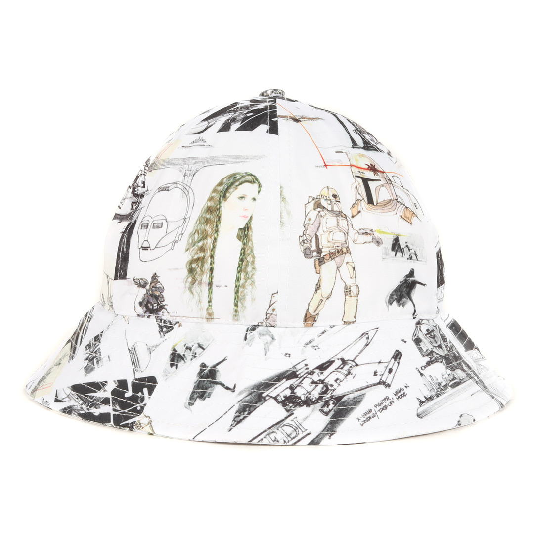 KITH NYC キス ニューヨークシティー 21AW STAR WARS スターウォーズ イラスト柄 バケットハット Toil Bucket Hat ホワイト 白 ONE SIZE 帽子 ブランド コラボ 【メンズ】【美品】