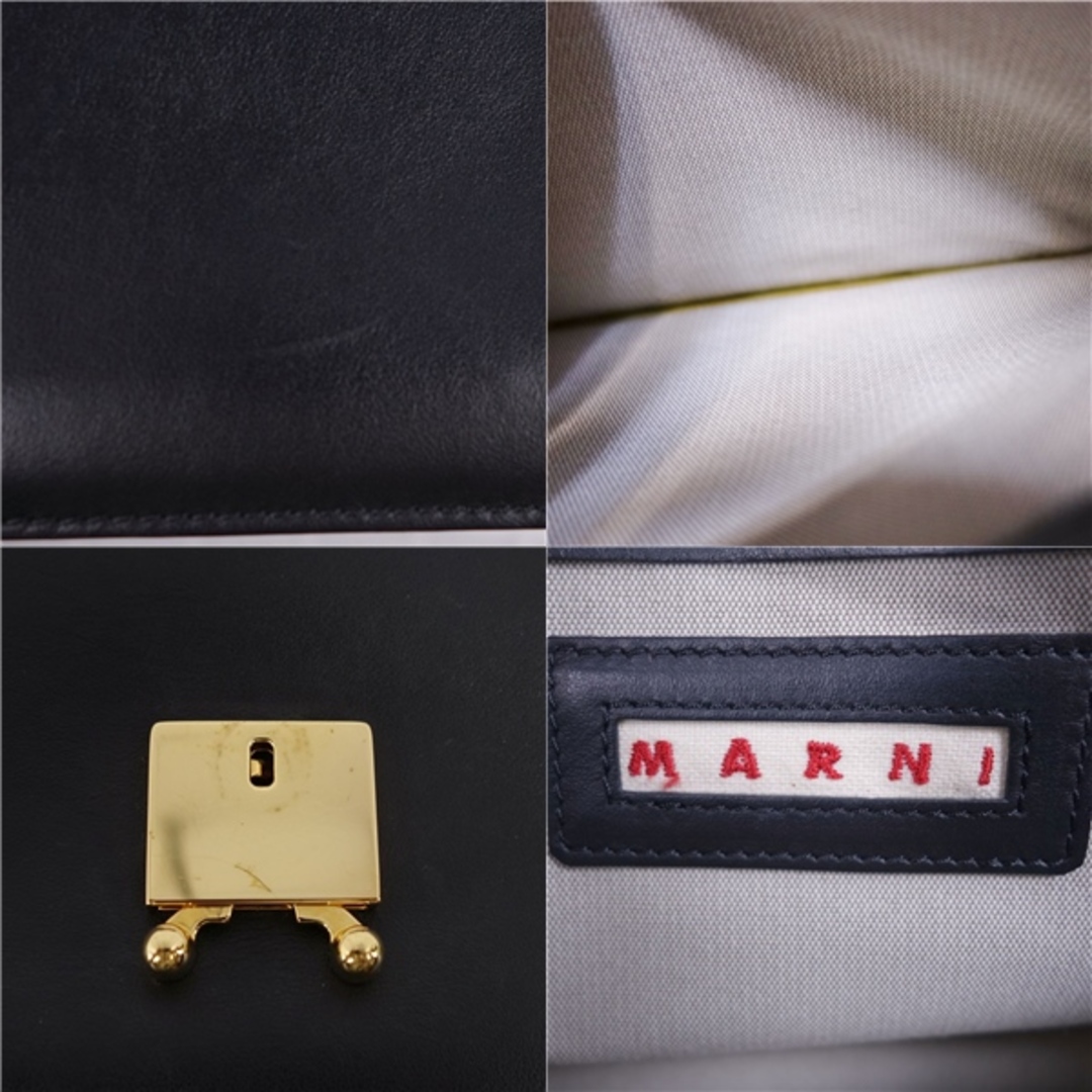 Marni(マルニ)の美品 マルニ MARNI バッグ ショルダーバッグ TRUNK BAG トランクバッグ マルチポケット カーフレザー カバン レディース ブラック レディースのバッグ(ショルダーバッグ)の商品写真
