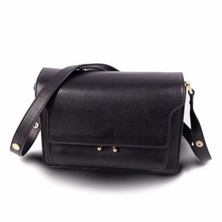 マルニ(Marni)の美品 マルニ MARNI バッグ ショルダーバッグ TRUNK BAG トランクバッグ マルチポケット カーフレザー カバン レディース ブラック(ショルダーバッグ)