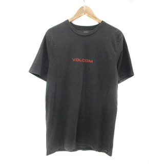 ボルコム(volcom)のボルコム Tシャツ カットソー 半袖 ロゴ M チャコールグレー 赤(Tシャツ/カットソー(半袖/袖なし))