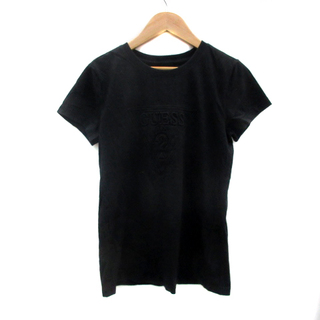 ゲス(GUESS)のゲス Tシャツ カットソー 半袖 ラウンドネック ロゴ S 黒 ブラック(Tシャツ(半袖/袖なし))