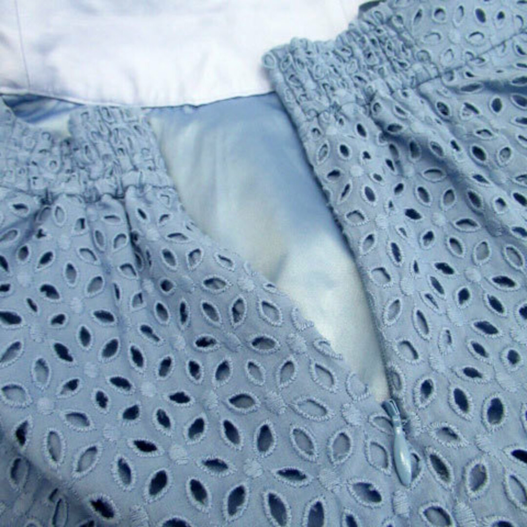 Apuweiser-riche(アプワイザーリッシェ)のアプワイザーリッシェ フレアスカート ミモレ丈 刺繍 1 ライトブルー 水色 レディースのスカート(ひざ丈スカート)の商品写真