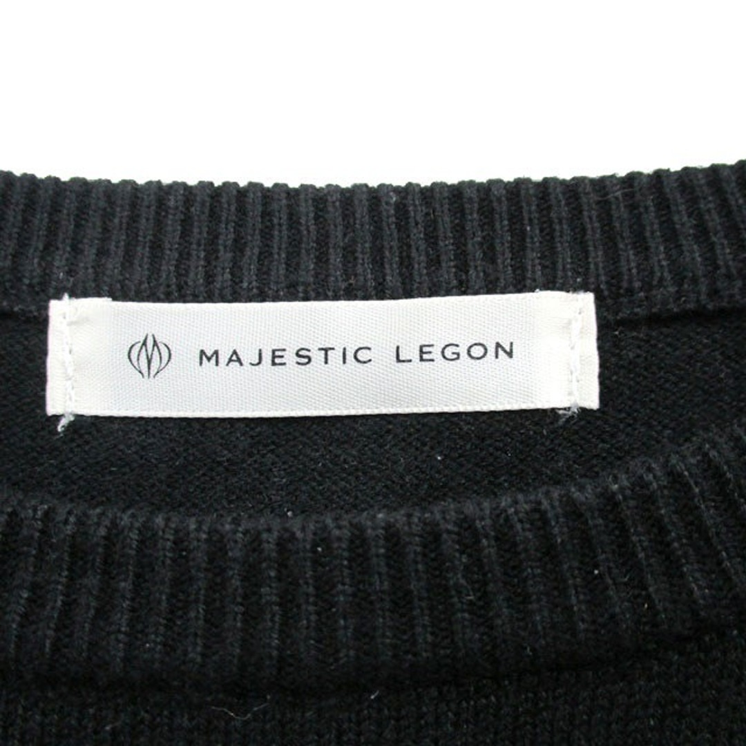 MAJESTIC LEGON(マジェスティックレゴン)のマジェスティックレゴン ニット ワンピース ミニ プリーツ リボン 長袖 レディースのワンピース(ミニワンピース)の商品写真