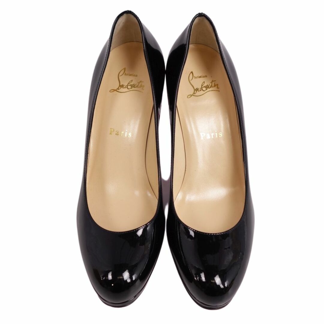 極美品 クリスチャンルブタン Christian Louboutin パンプス エナメルレザー ヒール シューズ 靴 レディース イタリア製  38(25cm相当) ブラック