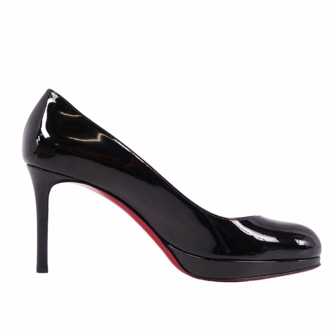 極美品 クリスチャンルブタン Christian Louboutin パンプス エナメルレザー ヒール シューズ 靴 レディース イタリア製  38(25cm相当) ブラック