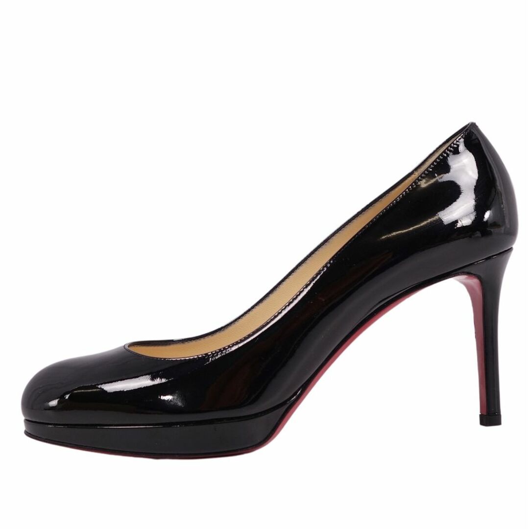 極美品 クリスチャンルブタン Christian Louboutin パンプス エナメルレザー ヒール シューズ 靴 レディース イタリア製  38(25cm相当) ブラック